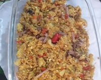 Farofa de pernil com abacaxi