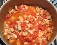 Peito de frango refogado com molho de tomate natural