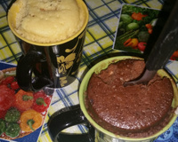 Bolo simples de caneca de micro-ondas