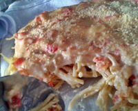 Macarrão com alho poró