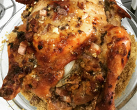 Frango assado com batatas