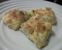 Postas de robalo com creme de cebola ao forno