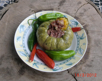 Minimoranga recheada com carne seca