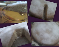 Bolo de laranja com cobertura de laranja.