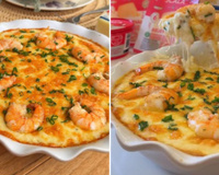 Camarão gratinado ao molho de queijos: fiz no almoço de Páscoa e vou repetir nas festas de fim de ano, a família pediu