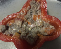 Pimentão recheado com carne moída