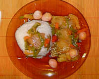 Linguado com abacaxi agridoce