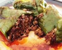 Pimentão recheado com carne seca