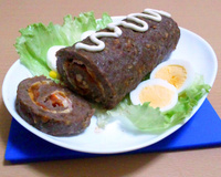 Rocambole de carne moída