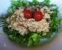 Risoto de frango com arroz agulhinha