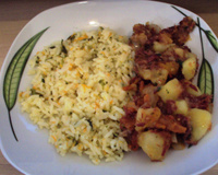 Arroz refogado com brócolis