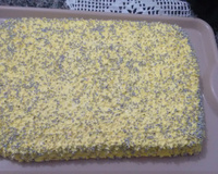 Bolo de aniversário de pêssego