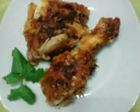 Coxa de frango assado com maionese