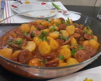 Linguiça calabresa com batata