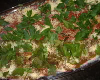 Almôndegas de forno com purê ao molho de manjericão