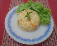 Arroz com bacalhau e cenoura