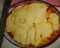 Canelone de presunto e queijo a dois molhos