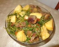 Rabada com batata e agrião