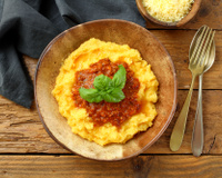 Polenta na panela de pressão
