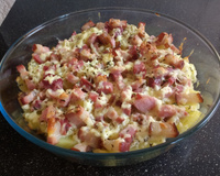 Batata com bacon ao forno