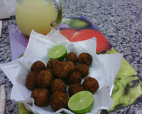 Bolinho de arroz e feijão