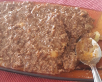 Mandioca com carne moída da Lory