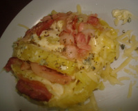 Batata recheada 4 queijos com bacon de micro-ondas