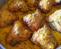 Frango assado com creme de milho