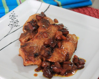 Bisteca de porco com maçã