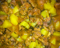 Moela de frango com batata