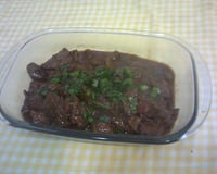 Fraldinha com falso molho madeira