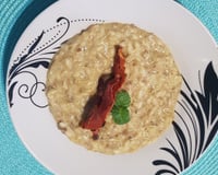 Risoto de limão com medalhão de filé mignon e shimeji