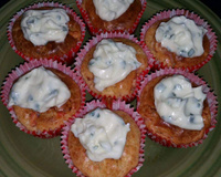 Cupcake salgado de peito de peru e queijo