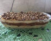 Pavê de pêssego com chocolate