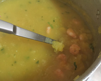 Creme de batata baroa com camarão