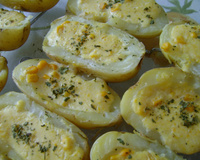 Batata assada com creme de milho