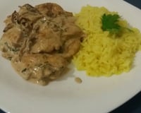 Frango com shimeji e requeijão