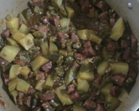 Cortadinho de abóbora e quiabo