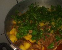 Costela com agrião e batata da Leuza