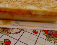 Batata recheada em travessa