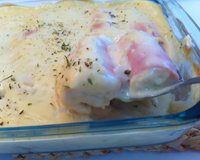 Canelone diferente recheado com cabelo de anjo