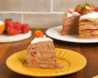 Torta doce com massa de panqueca