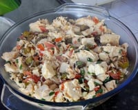 Peito de frango com quiabo