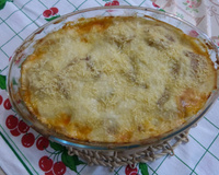 Carne moída ao molho bechamel