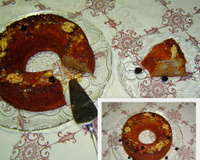 Bolo de frutas com açúcar mascavo