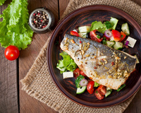 Tainha recheada com camarão