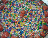 Pizza de chocolate com morango