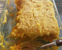 Polenta recheada com frango