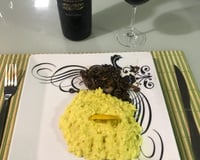 Risoto de limão com medalhão de filé mignon e shimeji