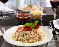 Risoto Urbano de tomate seco com rúcula